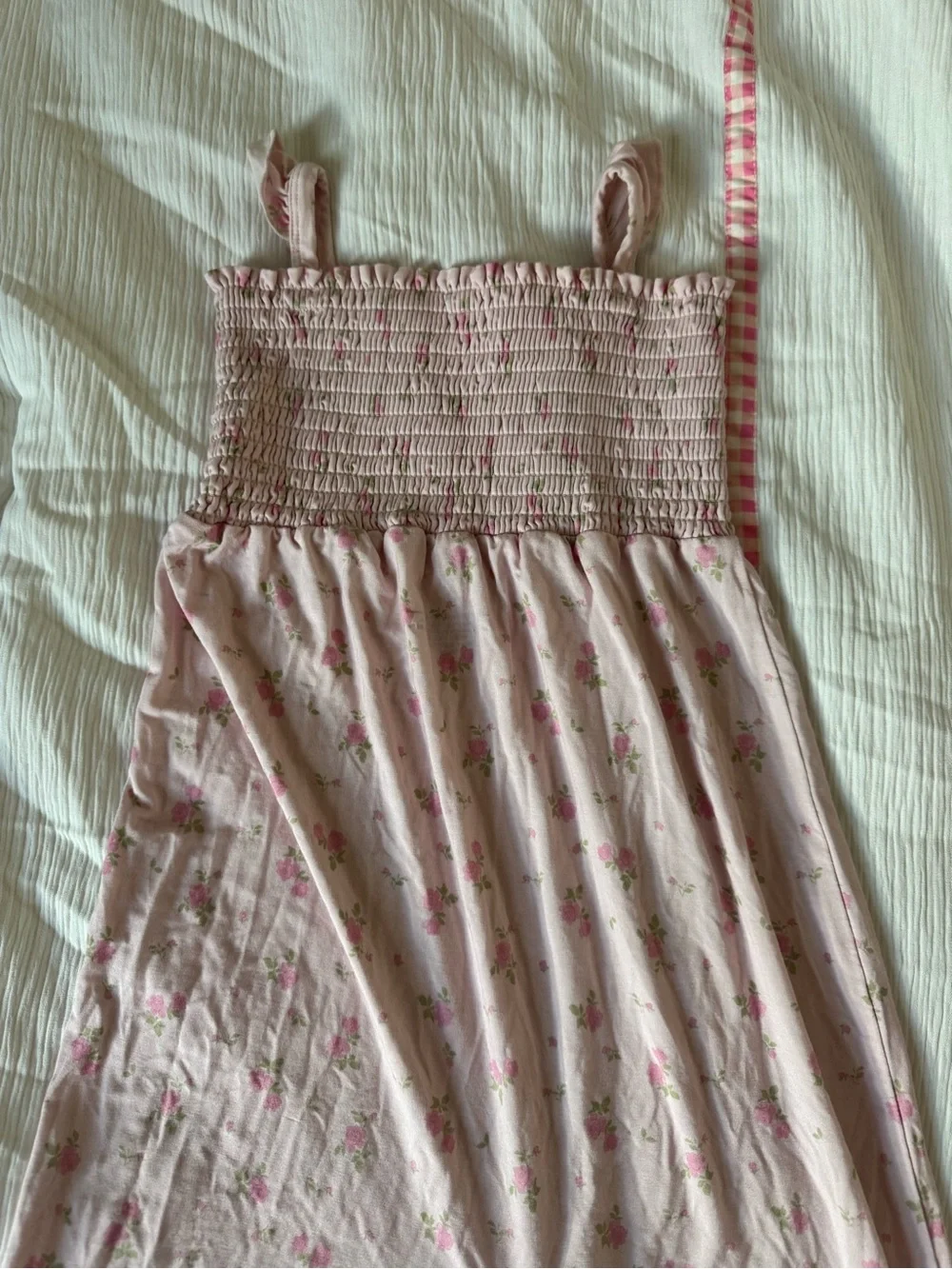 In my Jammers Pink Floral Smocked Romper - Picture 6 of 7